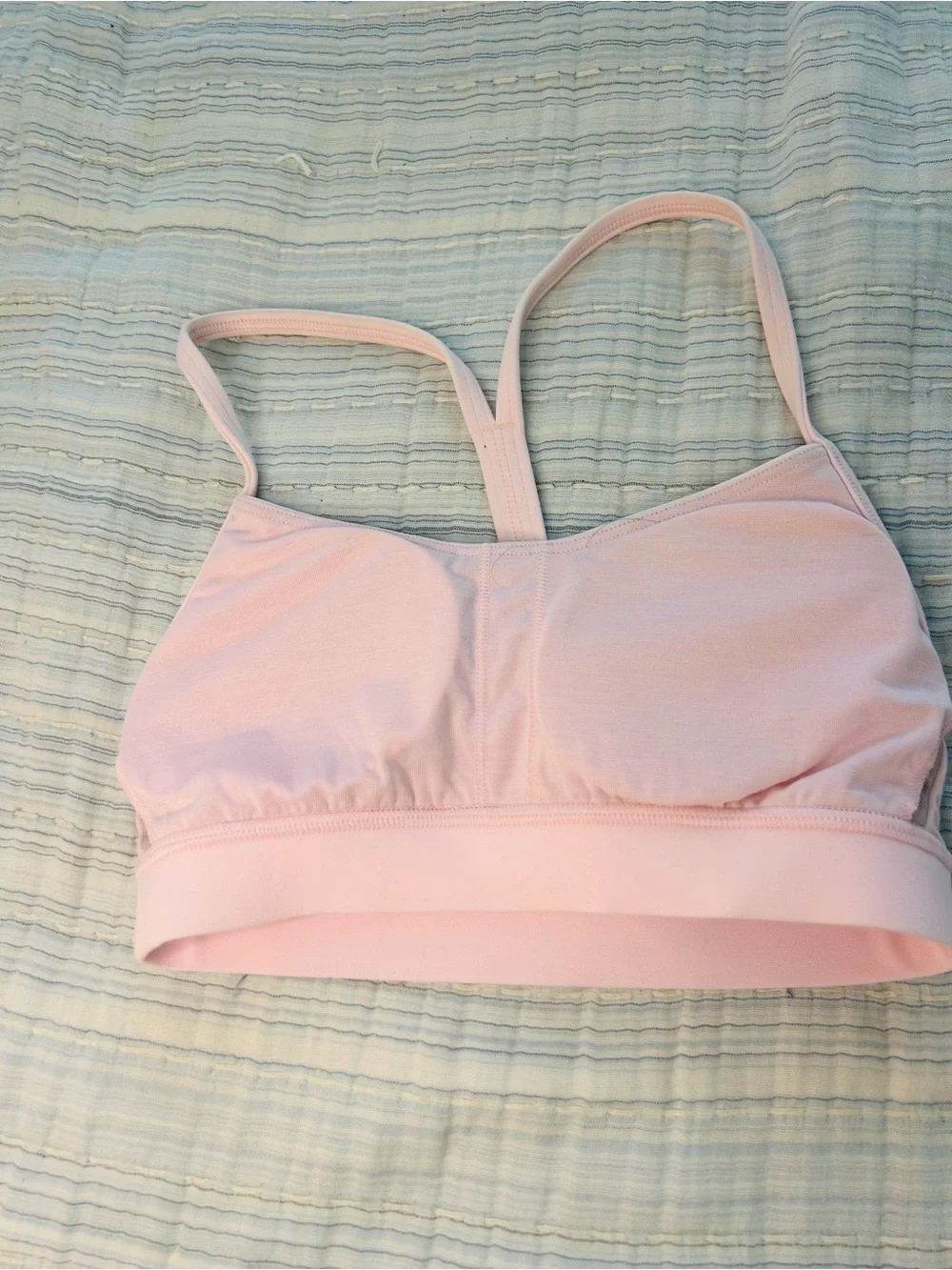 lululemon athletica Women’s Pale Pink T-Back Sports Bra Size XS